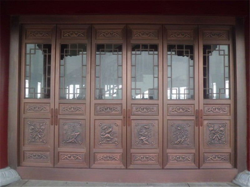 花格玻璃铜门